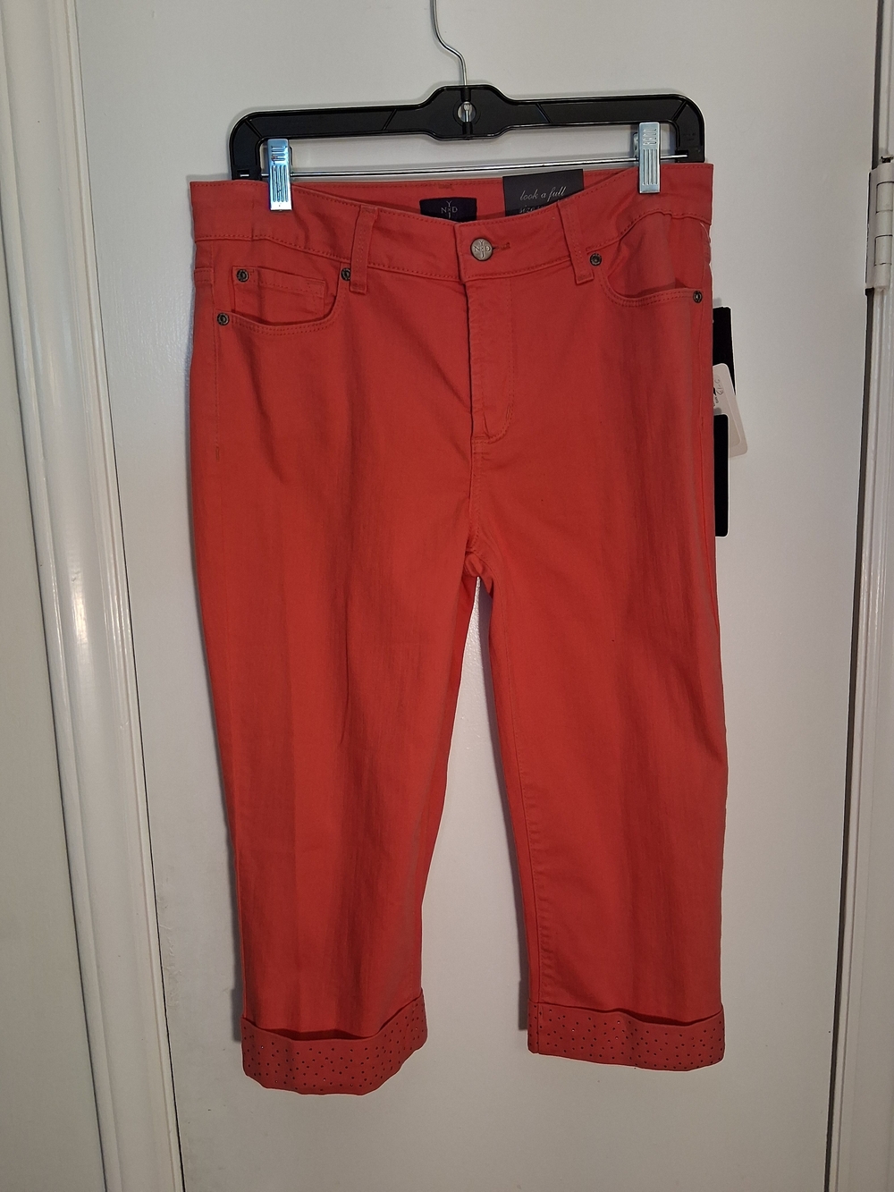 NYDJ Coral Cropped Ankle Jeans with Cuffed Eyelet Hem
